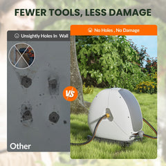 Giraffe Tools 40M Retractable Garden Hose Reel, Ground Mounted
