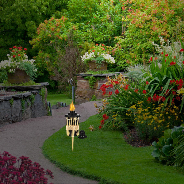 Hemobllo Torch Canister for Garden Outdoor Torch Container with Wick and Metal Cap Easy Fill Fuel Holder for Patio Backyard Lighting