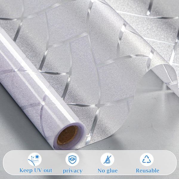 Coavas Window Film Privacy Frosted Glass Film for Windows Static Clings Self-Adhesive Frosting Window Cover Vinyl Blinds Film Anti UV Window Sickers for Home, 45 x 200cm