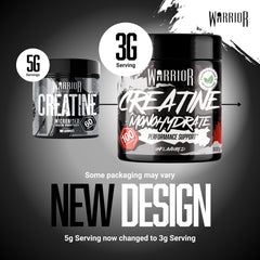 Warrior Creatine Monohydrate Powder 300g (100 Servings) – Pure Micronised Creatine Powder Supplement for Men & Women, Pre & Post Workout Strength, Muscle Growth & Recovery, Vegan – Unflavoured