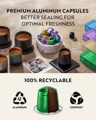 ROSSO CAFFÈ 120 Nespresso Machine Compatible Capsules, Variety Pack, 6 Flavours, Aluminium Coffee Pods
