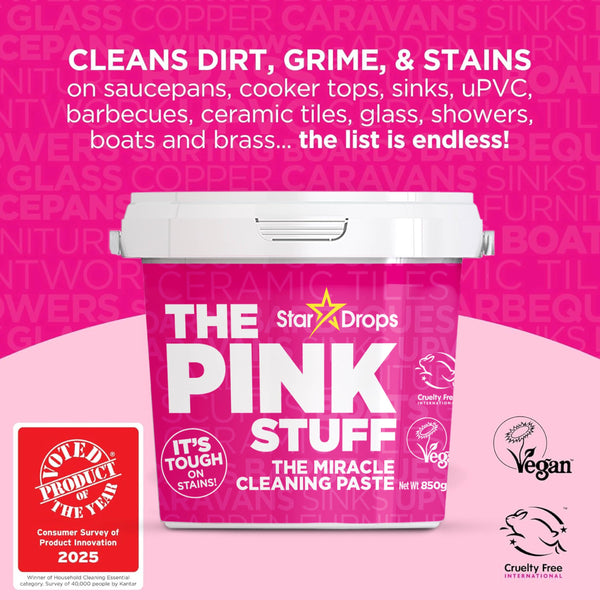 The Pink Stuff Miracle Cleaning Paste 850g - The Powerful All Purpose Multi Surface Cleaner For Ovens Bathrooms Kitchens And More