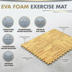 Lions Gym Flooring Mats 60x60cm – 12mm Thick Interlocking EVA Foam Floor Tiles, Non-Slip Puzzle Mats, Cushioned Exercise Flooring for Home, Garage & Workout