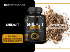 Shilajit Capsules 16,000mg -120 Days Supply - 60% Fulvic Acid - Added Ashwagandha, Lions Mane, Turmeric and Black Pepper - High Strength Himilayan Shalajit