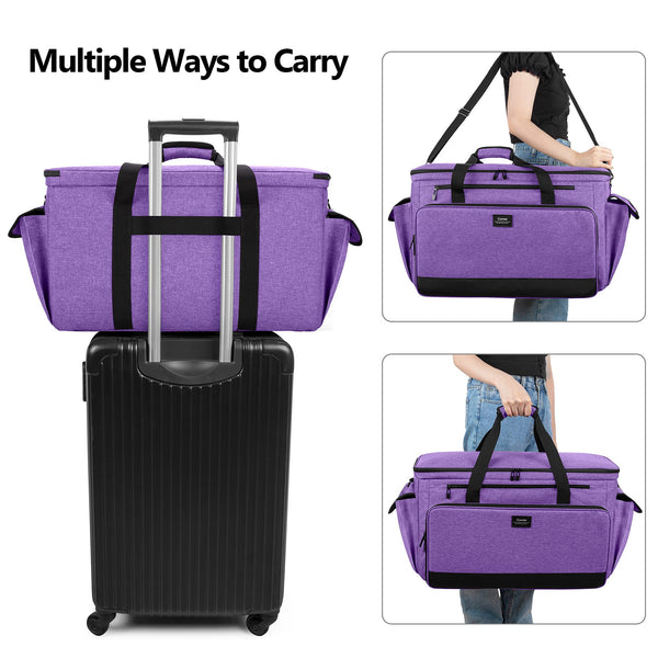 CURMIO Universal Sewing and Embroidery Machine Carrying Case, Purple