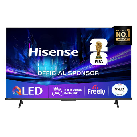 Hisense 43" 43E78QTUK PRO 144Hz QLED Smart AI TV - Hi-View AI Engine, 144Hz Game Mode PRO, Dolby Atmos, Quantum Dot Colour with Freely, Disney +, YouTube, Netflix