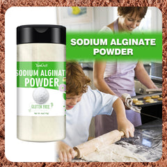 Sodium Alginate Powder - 114g Pure Sodium Alginate Food Grade Thickener Powder, Natural Gelling Agent for Desserts, Caviar Spheres Making, Ice Cream, Meatloaves, Vegan Stabilizer for Baking