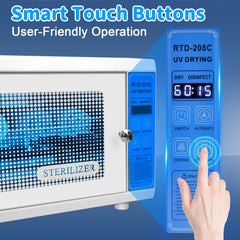 ANRUI UV Steriliser for Nail Tools: 12L Multi-Functional Nail Tool Cleaning Machine, UV Disinfection Cabinet with Timer Setting for Manicure, Home, Barbers, and Spas