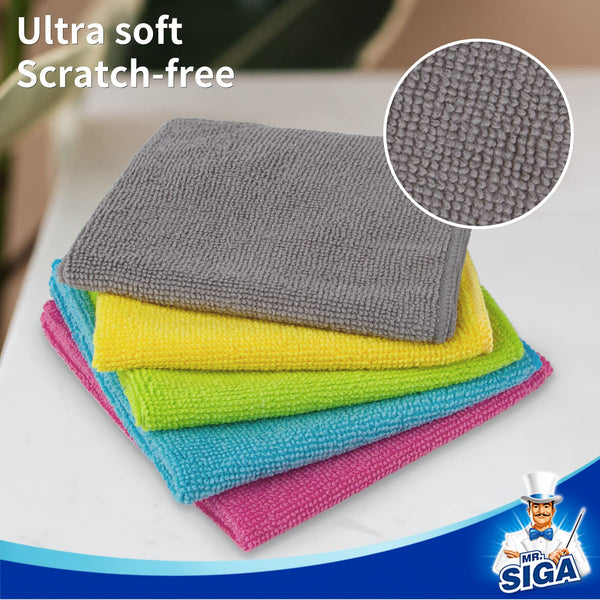 MR.SIGA Microfiber Cleaning Cloth, All-Purpose Cleaning Towels, Pack of 100, Size 11.8 x 11.8 in (30X30CM)