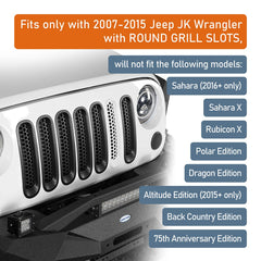 [Upgrade Clip in Version] Opar Matte Black Front Mesh Grille Inserts for 2007-2015 Jeep JK Wrangler & Wrangler Unlimited (Pack of 7)