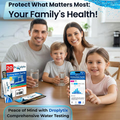DROPLYTIX 20-in-1 Drinking Water Test Kit with App, Digital Water Tester for Drinking Water, Home Water Test Kit, Well Water Testing Kit, Water Test Strips for Lead, Hardness, Chlorine, Nitrate & more
