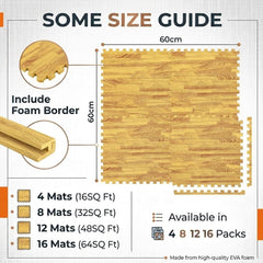 Lions Gym Flooring Mats 60x60cm – 12mm Thick Interlocking EVA Foam Floor Tiles, Non-Slip Puzzle Mats, Cushioned Exercise Flooring for Home, Garage & Workout