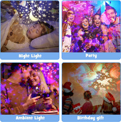 EUCOCO Sensory Toys for Babies, Baby Toy 6 to 12 Months Kids Night Light Projector Sensory Lights New Baby Gifts for 1 2 3 Year Olds Birthday Presents Projector Light 1st Birthday Gifts for Girls Boy