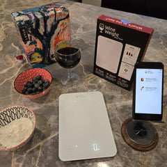 WineWeight Smart Kitchen Scale – Dual-Use App-Connected Boxed Wine Measure for Glasses/Bottles + Precision Kitchen Weighing with Tempered Glass Design