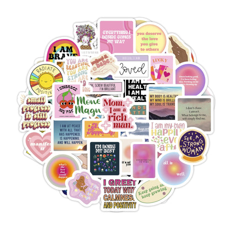 Manifestation Stickers for Water Bottle and Laptop - Manifestation Party Supplies & Decorations, Waterproof Vinyl Decals, Motivational and Inspirational Stickers, Gifts for Women & Men