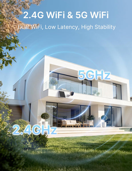 GNCC 2K/4MP Wireless Security Camera Outdoor, 2-Pack WiFi Solar CCTV