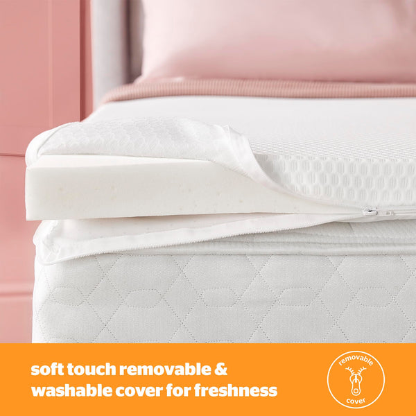 Silentnight Impress Memory Foam Mattress Topper - 5cm Thick Luxury Orthopedic King Size Mattress Topper for Back and Neck Pain - Removable Washable Cover