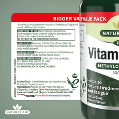 Natures Aid Vitamin B12 1000µg – High Strength Methylcobalamin Supplement – Supports Energy & Reduces Tiredness – Vegan, Vegetarian, Gluten Free – Not Gummies or Capsules – 180 Tablets