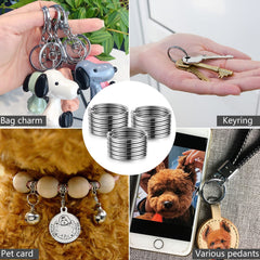 YHYZ 25mm (1.0 Inch) Key Rings Bulk (30pcs, Round), Sliver Metal Spilt Key Rings, for Kechain Chain/Dog Collar tag/DIY Craft Jewelry Making/Car Key