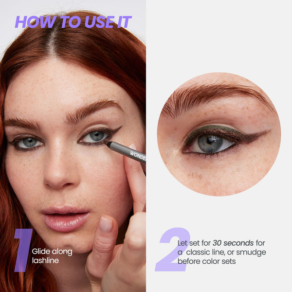Wonderskin 1440 Longwear Brown Eyeliner Pencil, 3 Pack - Waterproof, Sharpenable Eyeliner Pencil & Smudge Proof Brown Eye Liner Pencils (Kalamata)