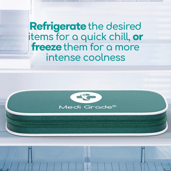 Medi Grade Cooling Eye Mask With Gel Pads and Insulated Thermo-Bag for Puffy Eyes - Ice Cold for Morning/Night Skincare Routine and Reducing Dark Circles - Soft