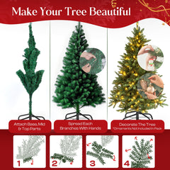 KLASS 6ft Christmas Tree 700 Tips Lush Xmas Tree Premium PVC Realistic Artificial Christmas Tree With Metal Stand, Green Christmas Trees in 4ft, 5ft, 6 ft 7ft Sizes Perfect Christmas Decoration (6ft)