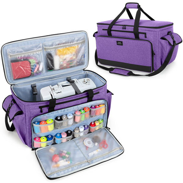 CURMIO Universal Sewing and Embroidery Machine Carrying Case, Purple