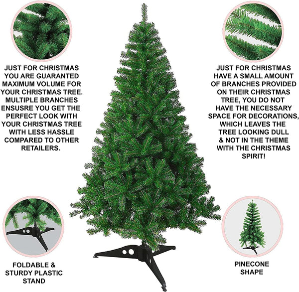 UR CHOICE | 𝟓 𝐅𝐓 𝐂𝐡𝐫𝐢𝐬𝐭𝐦𝐚𝐬 𝐓𝐫𝐞𝐞 | Realistic Green Artificial Xmas Tree | Natural Realistic Branch Appearance | Quick and Easy Setup | Home Decoration