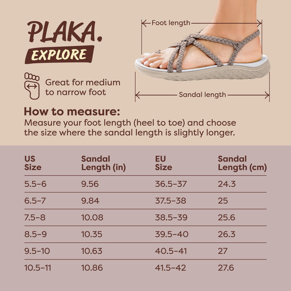 Plaka Explore Walking and Hiking Sandals for Women | Comfortable Summer Sandal with Arch Support | Waterproof Comfy Sandals for Travel, Beach or Poolside, Brazilian Sand, 7.5-8