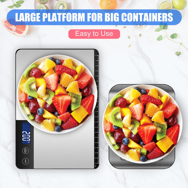 Large Digital Kitchen Scales 15kg, Precision Food Weighing Scale with 1g Accuracy, Optimized Auto Shutdown (3, 10 & 60 Mins), LCD Display, Grams & Oz, Ideal for Home Use, Cooking & Baking