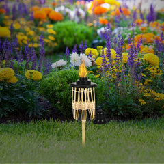 Hemobllo Torch Canister for Garden Outdoor Torch Container with Wick and Metal Cap Easy Fill Fuel Holder for Patio Backyard Lighting