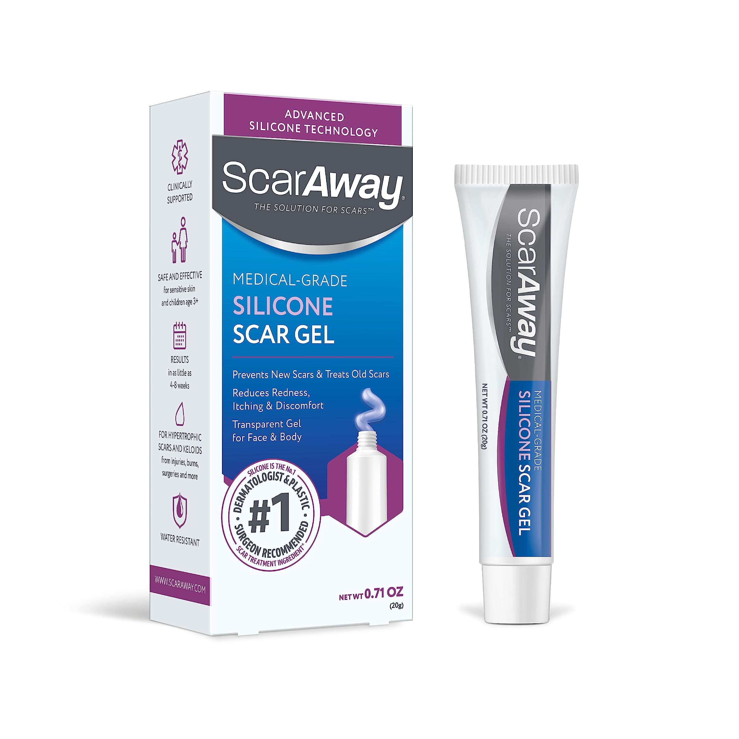 ScarAway Scar Away Scar Repair Gel With Patented Kelo-Cote Technology, 20 Grams