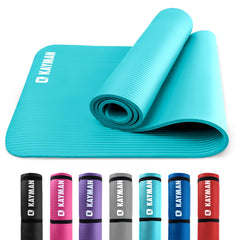 KAYMAN Exercise Yoga Mat Non Slip - Teal, 183 x 60 cm | Best Training & Workout Mat for Yoga, Pilates, Gymnastics, Stretching & Meditation | Eco Friendly Exercise Mat for Home with Carrying Straps