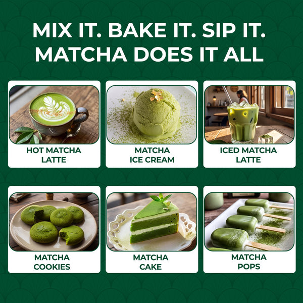 Double Dragon Organic Match Green Tea Powder 100g - Premium Ceremonial Grade Japanese Stone-Ground Matcha Powder | Antioxidant Rich Matcha Tea for Lattes, Smoothies & Baking | Vegan and Gluten-free