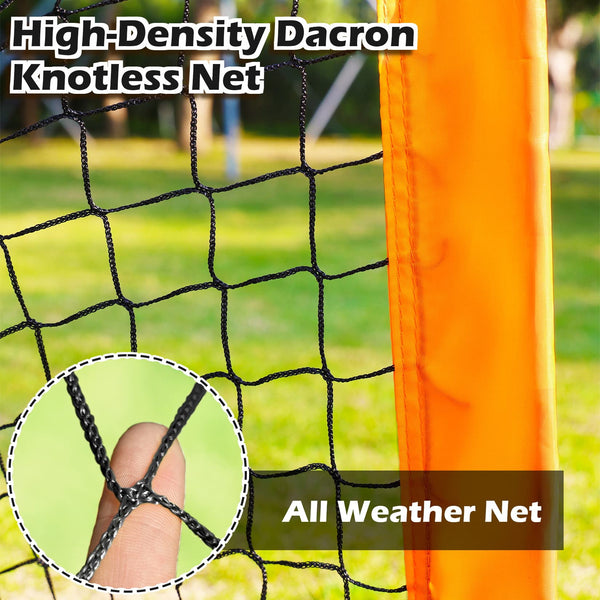 Happy Jump Football Goal Pop Up Football Net Post for Garden Training Festive Gift -5'x3'6"(Orange) -1 Pack