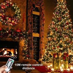 Lezonic [2 Pack] Fairy Lights, 120LEDs 13M 8 Modes String Lights Battery Operated, Indoor/Outdoor with Remote Timer for Bedroom, Party, Wedding, Christmas Decorations(Warm White)