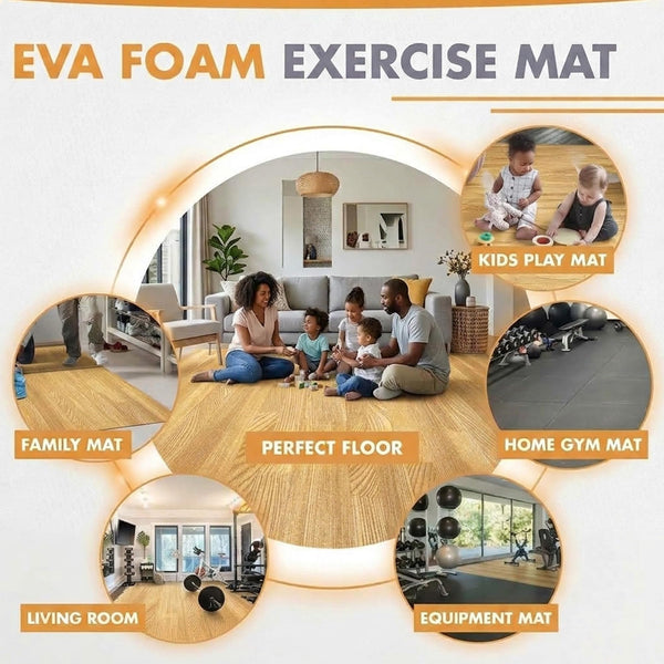 Lions Gym Flooring Mats 60x60cm – 12mm Thick Interlocking EVA Foam Floor Tiles, Non-Slip Puzzle Mats, Cushioned Exercise Flooring for Home, Garage & Workout