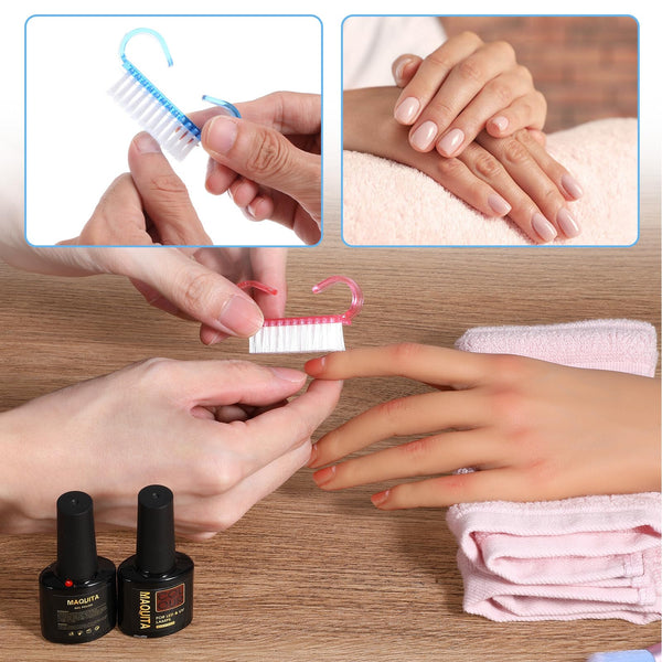 20 Pieces Nail Brushes Handle Nail Cleaning Brush Plastic Scrubbing Brushes, Fingernail Cleaning Brushes Scrub Cleaner for Toes and Nails