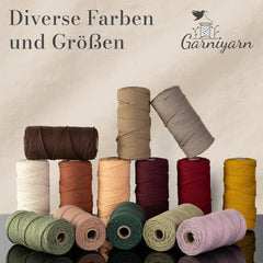 Garniyarn Makramee Garn 3mm, 3er-Set, Natural, Simply Taupe, Mocca Mouse