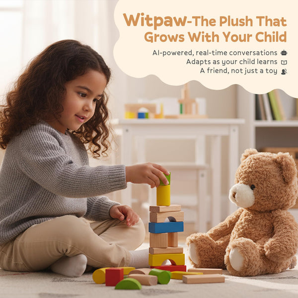 EBLOMA AI Talking Teddy Bear for Kids, Screen-Free Interactive Plush Companion, Gentle Conversation for Bedtime, Play & Emotional Comfort, Soft Gift for Boys & Girls Ages 3–9