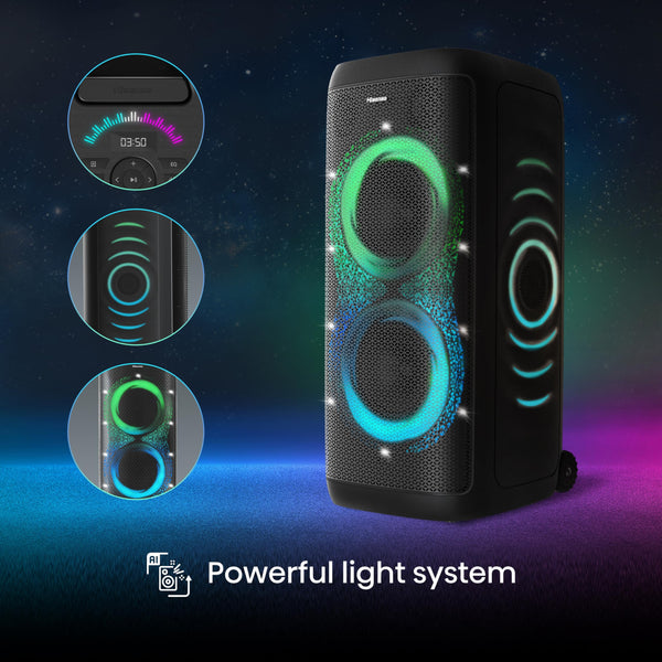 Hisense PARTY THUNDER, 620W Max Audio Power, AI Light Show, 18 Hrs long playtime, Auracast™ receiver,Portability,ConnectLife, IPX4 Waterproof, AI Vocal Fader, Bluetooth 5.4
