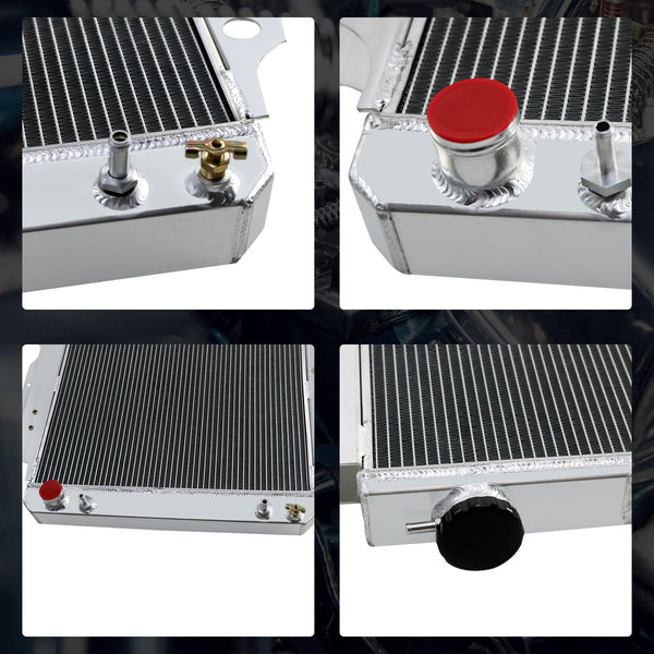 Cubauto 3 Row Aluminum Radiator Compatible For 87-06 Jeep Wrangler YJ/TJ 2.4L 2.5L 4.2L 4.0L 3 Core Radiators