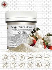 Sugarflair Oyster Edible Glitter Dust Powder Pump Refill Tub - Food Colouring Powder, Edible Colour Dust, Brush On, Spray, or Add Rejuvenator to Create Eye-Catching Paint Effect - 25g
