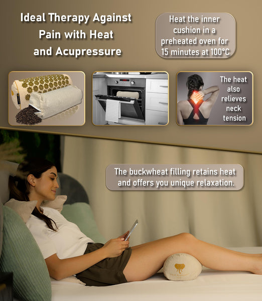 CALM ELEPHANT Acupressure Pillow 2-in-1 with Heating Function, beige