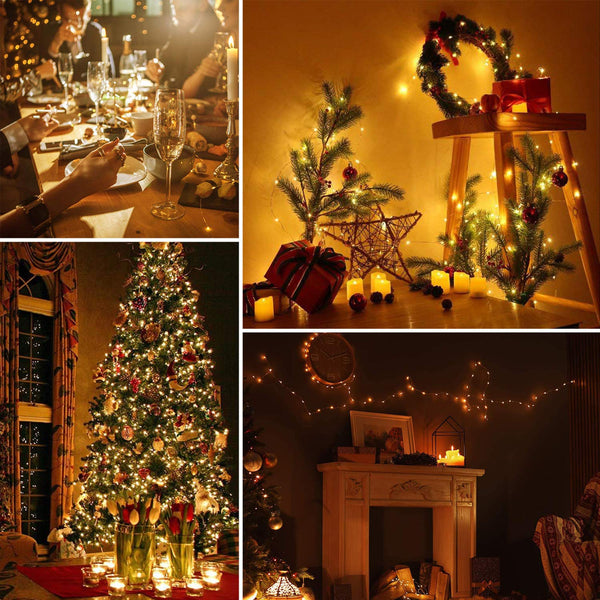 Lezonic [2 Pack] Fairy Lights, 120LEDs 13M 8 Modes String Lights Battery Operated, Indoor/Outdoor with Remote Timer for Bedroom, Party, Wedding, Christmas Decorations(Warm White)