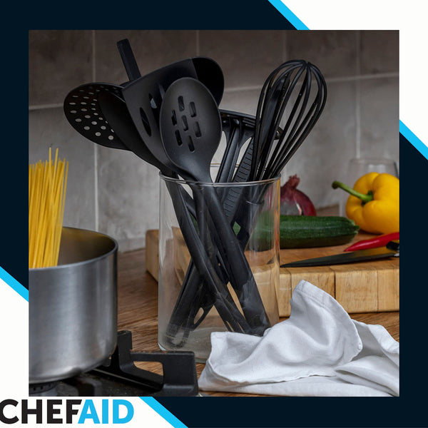 Chef Aid Nylon Masher, BPA Free Kitchen Utensil and Ideal for use with Non-Stick Cookware, Comes in Black Colour and Part of a Full selections of Kitchen Utensils