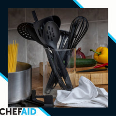 Chef Aid Nylon Masher, BPA Free Kitchen Utensil and Ideal for use with Non-Stick Cookware, Comes in Black Colour and Part of a Full selections of Kitchen Utensils
