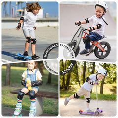 BOSONER Kids/Youth Knee Pad Elbow Pads Guards Protective Gear Set for Roller Skates Cycling BMX Bike Skateboard Inline Skatings Scooter Riding Sports (Black, Small (3-8 Years))