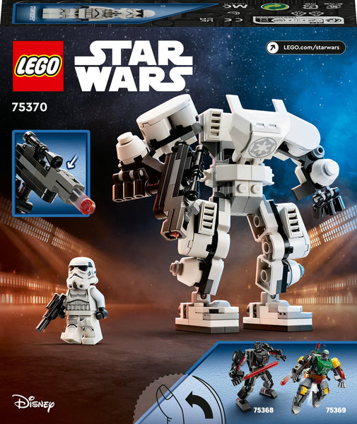 LEGO Star Wars Stormtrooper Mech Set, Buildable Action Figure Model with Jointed Parts, Minifigure Cockpit and Large Stud-Shooter, Collectible Toy for Kids Aged 6 and Up 75370