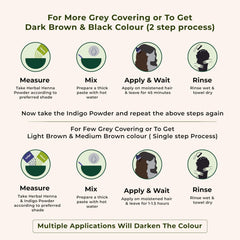 INDUS VALLEY Bio Organic 100% Pure Indigo Powder & Herbal Henna Powder Hair Color Combo Kit for Natural Hair Dyeing - Black, Indigo - 100 gm Each, Without Preservatives